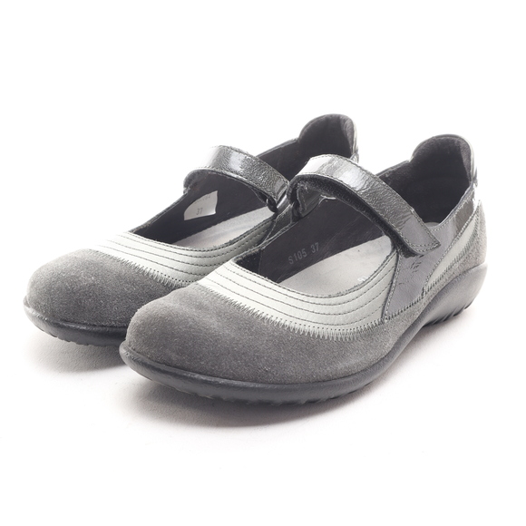 Naot Kirei Suede Leather Mary Jane Flats Loafer Sneaker Women EU 37 Gray/Black - Picture 6 of 15